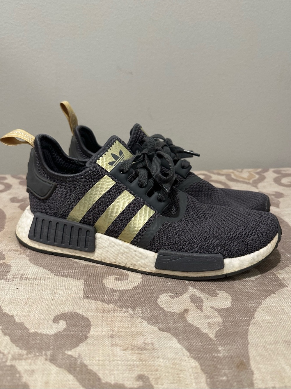 Adidas NMD Grey/Gold in size 8